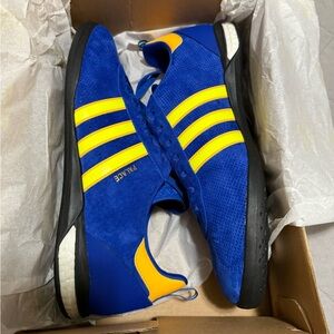 PALACE Adidas Blue and Yellow Men's Indoor Sneakers Size 11